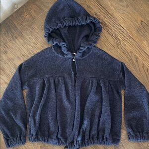 FREE PEOPLE HOODED SWEATER
TIE FRONT WOOL SIZE S
NAVY BLUE